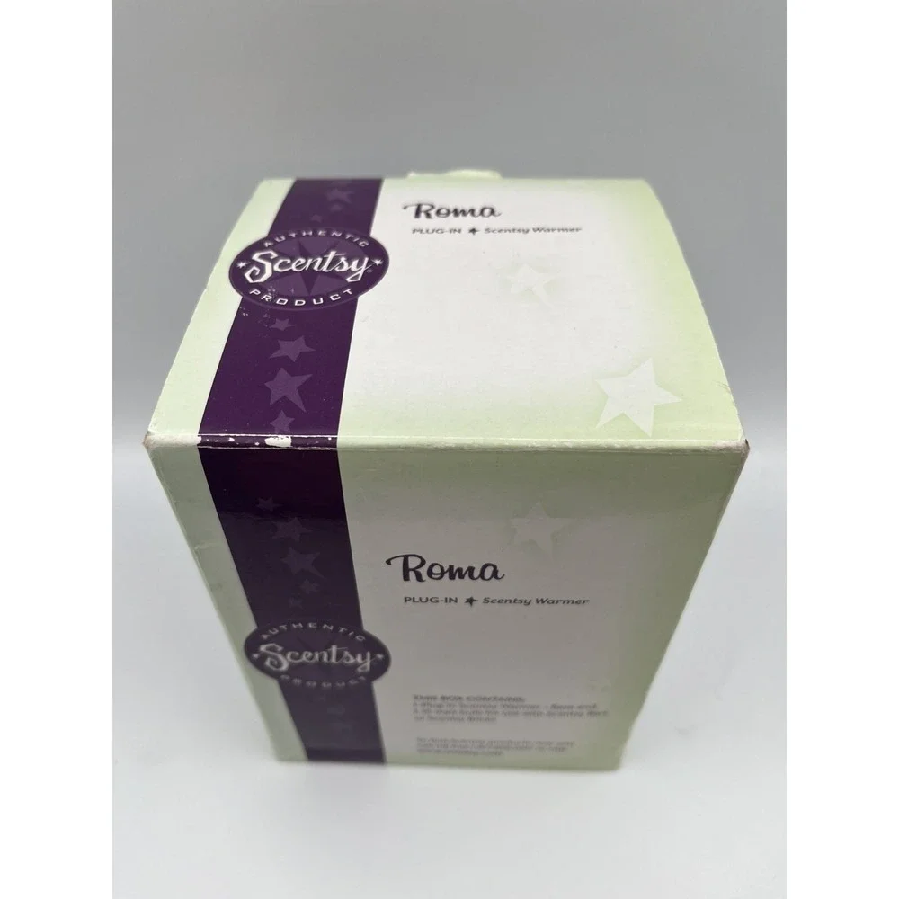 Scentsy Roma Red Ceramic Plug-In Wax Warmer Nightlight Round w/ Box Retired